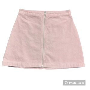 Art Class Corduroy Mini Skirt Womens Extra Large Zip Up Front Pink Back Pockets